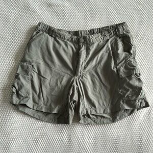 Khaki green North Face hiking shorts
